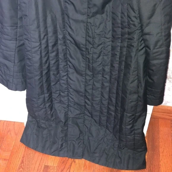 BCBGMaxAzria Long black quilted puffer coat womens trench coat winter co… - Picture 4 of 8